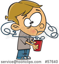 Cartoon White Boy Drinking a Beverage from a Crazy Straw by Toonaday