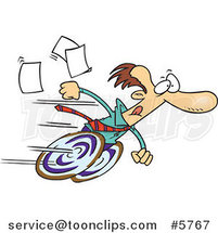 Cartoon Fast Business Man on Wheels by Toonaday