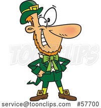 Confident Cartoon St. Patrick's Day Leprechaun Grinning by Toonaday