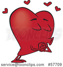 Cartoon Heart Mascot Character Puckered up for a Kiss by Toonaday
