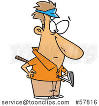Cartoon White Guy with a Golf Club Through His Torso by Toonaday