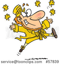 Cartoon Leaping Yellow Leprechaun by Toonaday