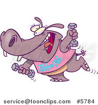 Cartoon Flab to Fab Fitness Hippo by Toonaday
