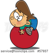 Cartoon White Boy on the Ball by Toonaday