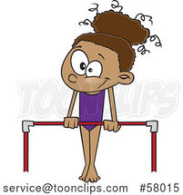 Cartoon Black Gymnast Girl on a Horizontal Bar by Toonaday