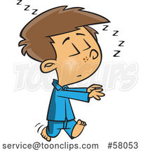 Cartoon Boy Sleep Walking by Toonaday