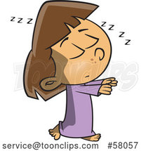 Cartoon Girl Sleep Walking by Toonaday