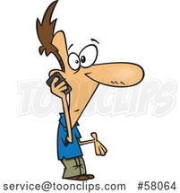 Cartoon Guy Gesturing and Talking on a Mobile Phone by Toonaday