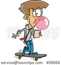 Cartoon Businessman Office Intern on a Skateboard by Toonaday