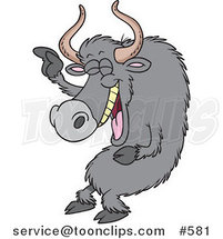 Cartoon Laughing Yak by Toonaday