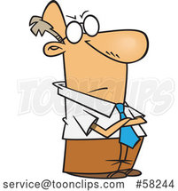Cartoon Impatient White Businessman with Folded Arms by Toonaday