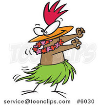 Cartoon Chicken Hula Dancing by Toonaday