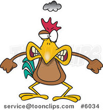 Cartoon Mad Chicken by Toonaday