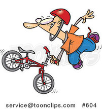 Cartoon Extreme BMX Biker Doing a Trick by Toonaday