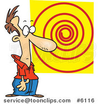 Cartoon Hypnotized Guy Staring at a Spiral by Toonaday