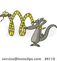 Cartoon Mongoose Attacking a Snake by Toonaday