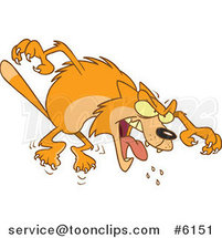Cartoon Mad Orange Cat Attacking by Toonaday
