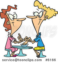Cartoon Pleasant Manicurist Working on a Client by Toonaday