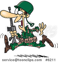 Cartoon Running Marine Soldier by Toonaday
