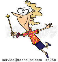 Cartoon Lady with a Magic Wand by Toonaday