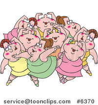 Cartoon Nine Ladies Dancing by Toonaday