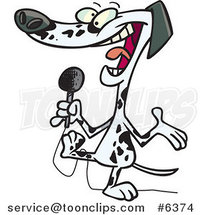 Cartoon Dalmatian Using a Microphone by Toonaday