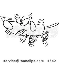 Cartoon Line Art Design of a Hyper Dog Wagging His Tail by Toonaday