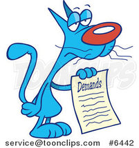 Cartoon Cat with a List of Demands by Toonaday