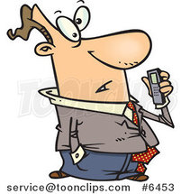 Cartoon Guy Holding a Dictaphone by Toonaday