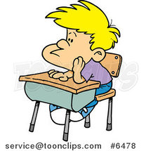 Cartoon Bored School Boy in Detention by Toonaday