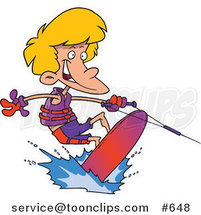 Cartoon Boy Wakeboarding by Toonaday