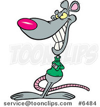 Cartoon Grinning Rat by Toonaday