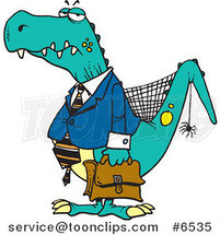 Cartoon Old Business Dinosaur by Toonaday