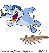 Cartoon Bulldog Jumping off of a Diving Board by Toonaday