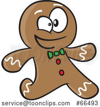 Cartoon Gingerbread Guy Running by Toonaday