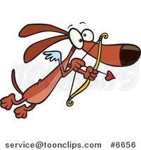 Cartoon Cupid Wiener Dog by Toonaday