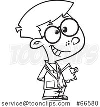 Cartoon Outline Doctor Boy by Toonaday