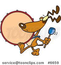 Cartoon Drummer Dog by Toonaday