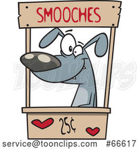 Cartoon Dog in a Kissing Booth by Toonaday