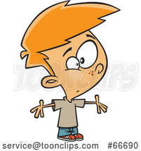 Cartoon Red Haired White Boy Making an Open Armed Gesture by Toonaday
