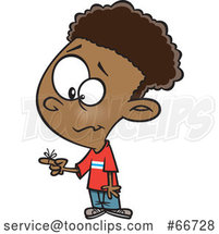 Cartoon Black Boy with a Reminder String on His Finger by Toonaday