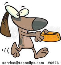 Cartoon Dog Carrying a Dish by Toonaday