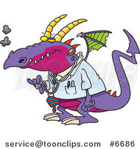Cartoon Doctor Dragon by Toonaday