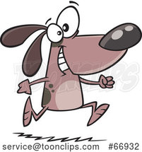 Cartoon Dog Running Upright by Toonaday