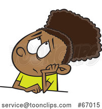 Cartoon Black Girl Looking Bored by Toonaday