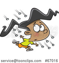 Cartoon Girl Running in a Hail Storm by Toonaday