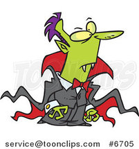 Cartoon Vampire in a Long Cape by Toonaday