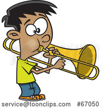 Cartoon Boy Playing a Trombone by Toonaday
