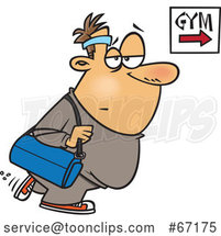 Cartoon Chubby Gym Bound White Guy by Toonaday