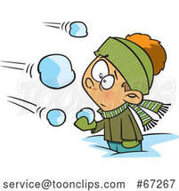 Cartoon White Boy Being Attacked in a Snowball Fight by Toonaday